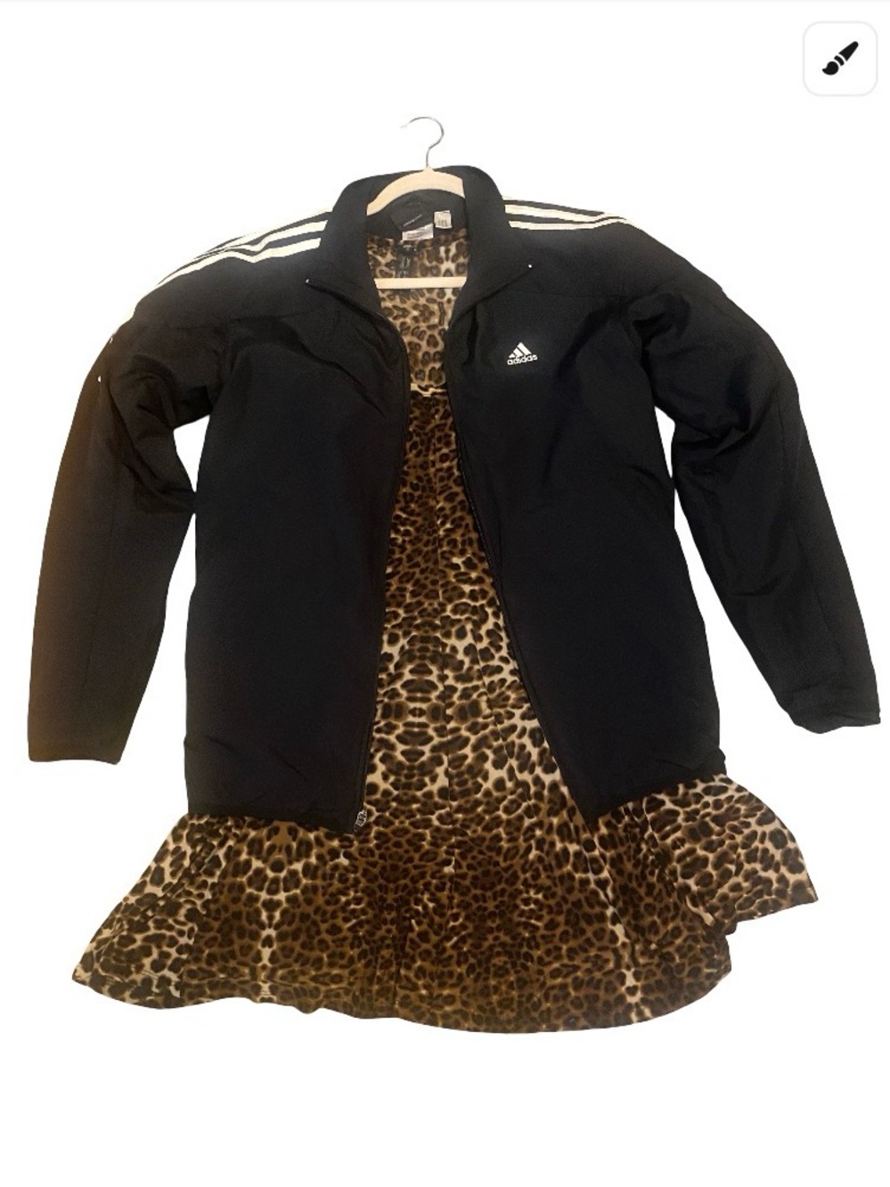 Leopard-Print Flared Dress in Brown